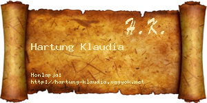 Hartung Klaudia névjegykártya